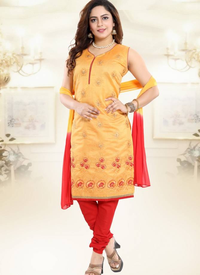 N F CHURIDAR 07 Latest Fancy Designer Festive Wear Chanderi Silk Resam Embroidery Work Heavy Salwar Suit Collection